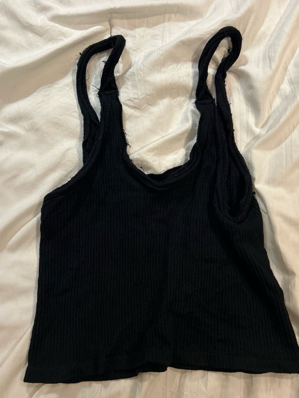 Urban Outfitters Black Ribbed Scoop Tank Top